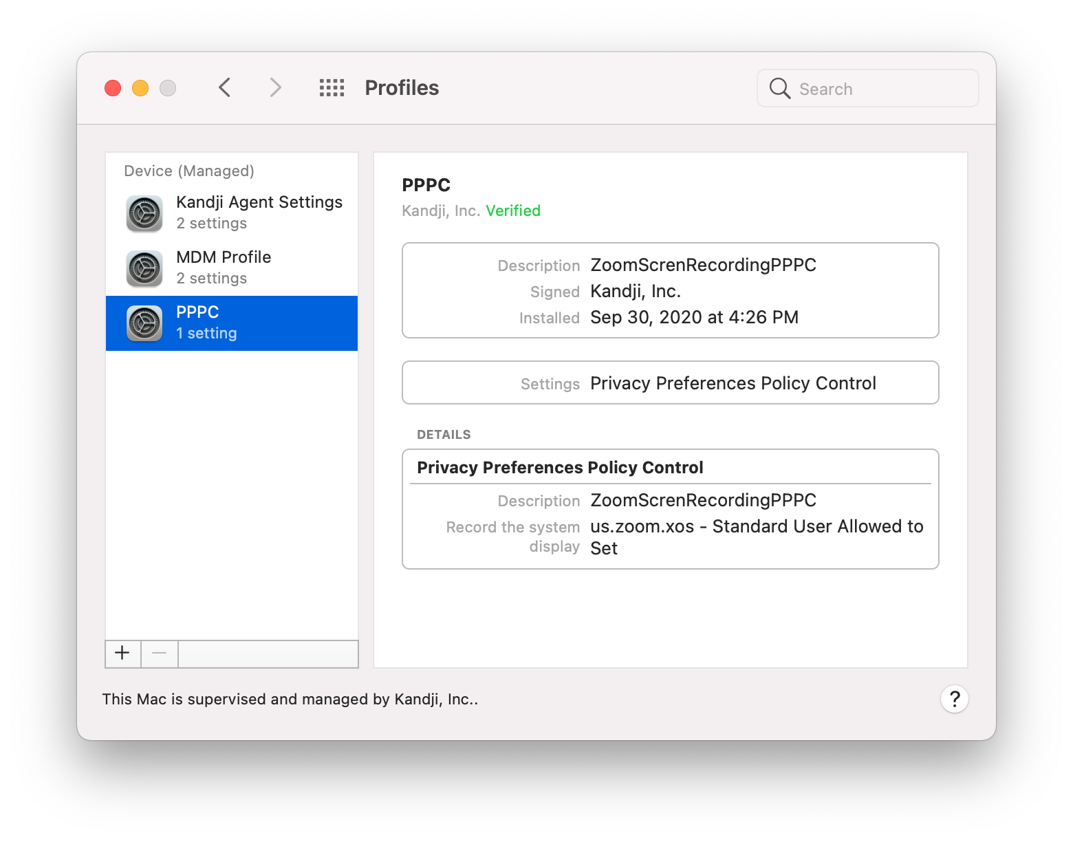 macos big sur mdm PPPC profile
