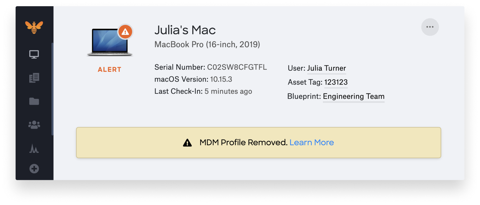 mdm profile removed alert uamdm
