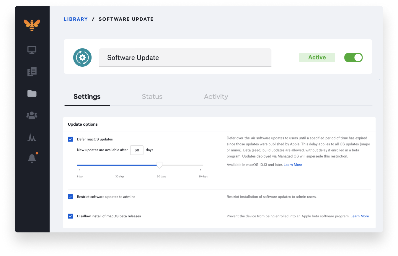 software update redesign
